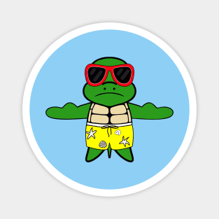 FUNNY Turtle At The Beach Magnet